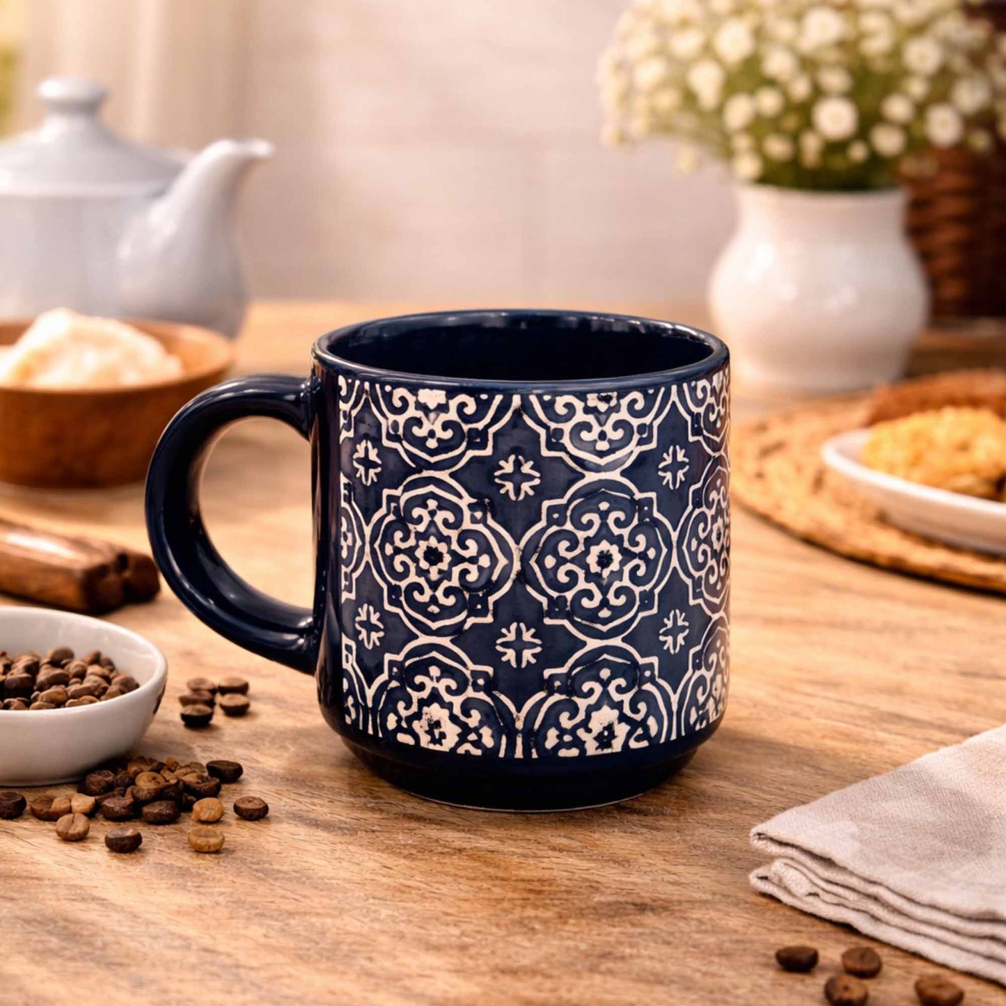 Shades Of Ocean Cup Set With Stand