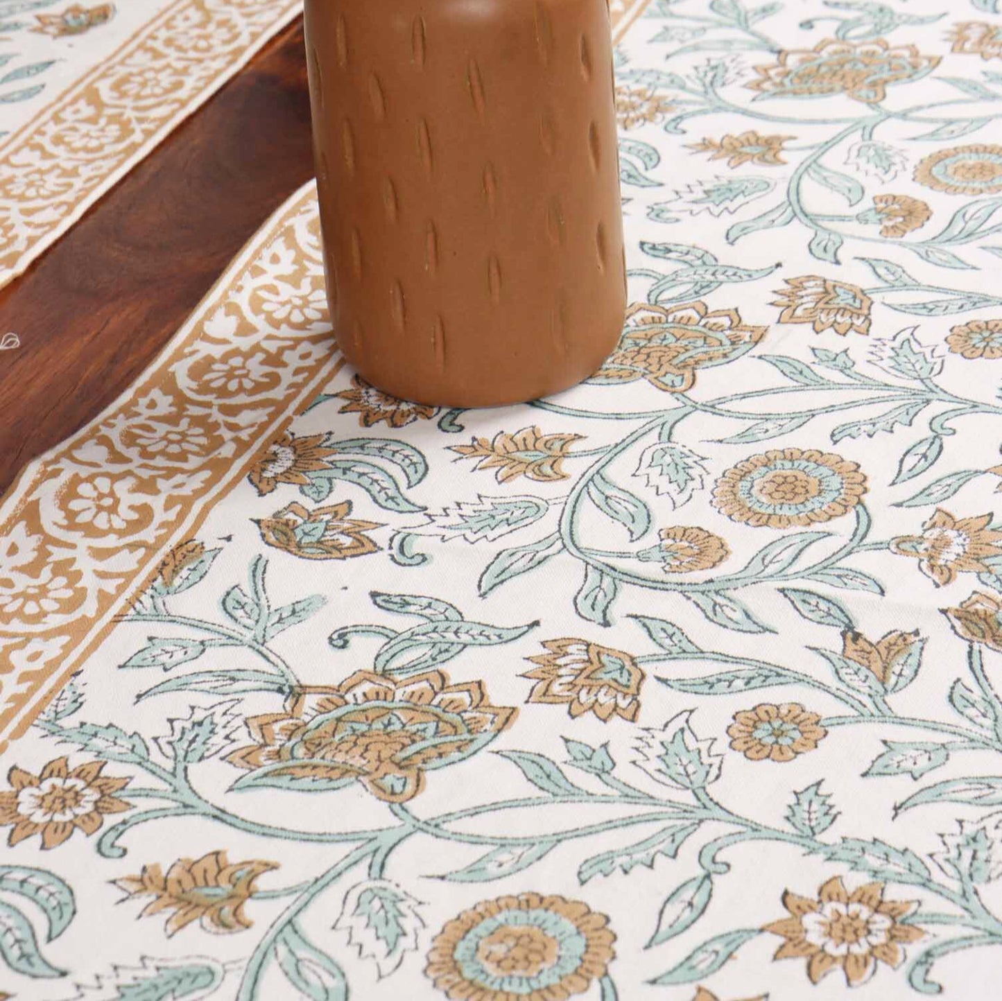Muskan - Hand Block Table Runner, Table Mats and Napkins