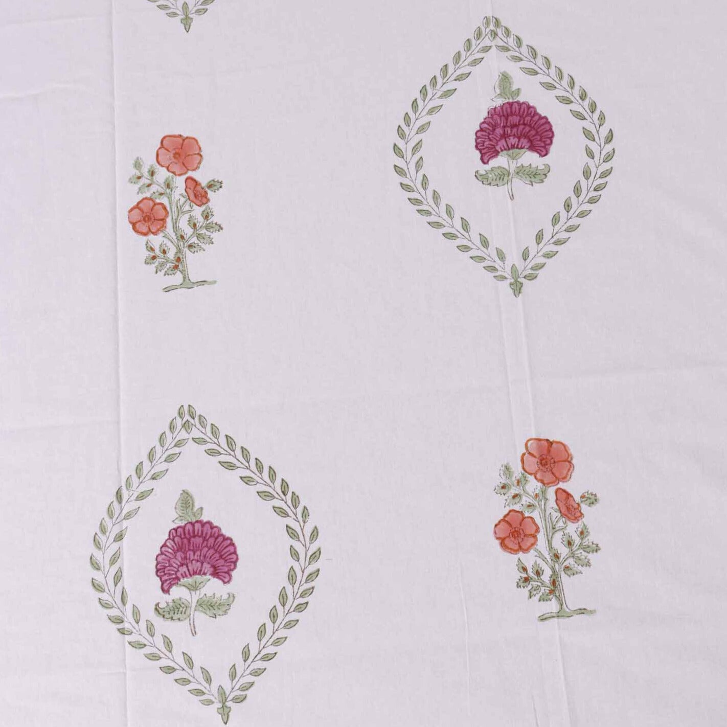 Rasbhari - Hand block Bedsheet (108x108 Inches)
