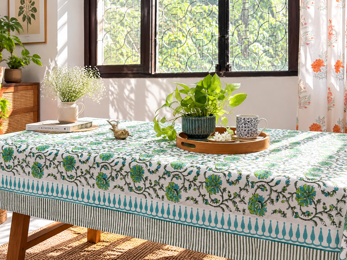 Jashn E Bahaara - Hand Block Printed Center Table Cover