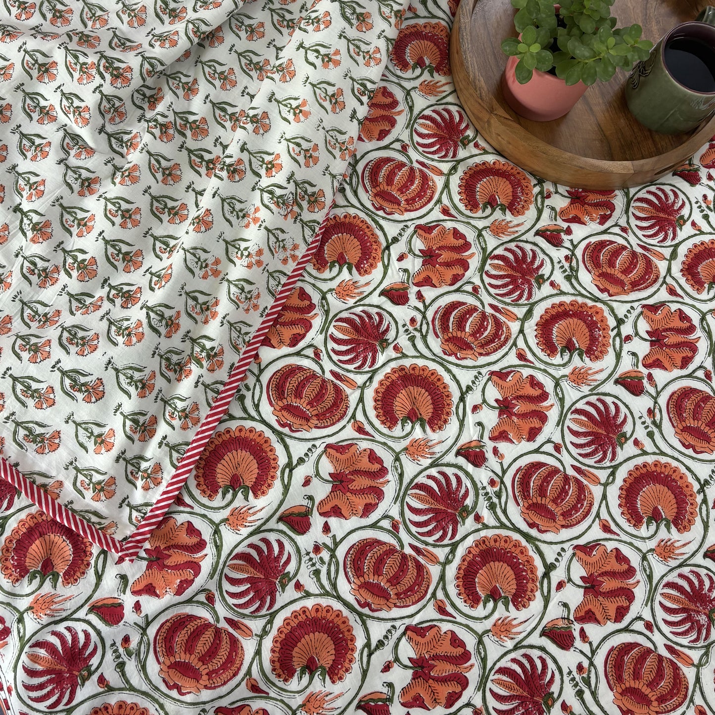 Double Bed Block Print Reversible Mul Dohar – Ilahi