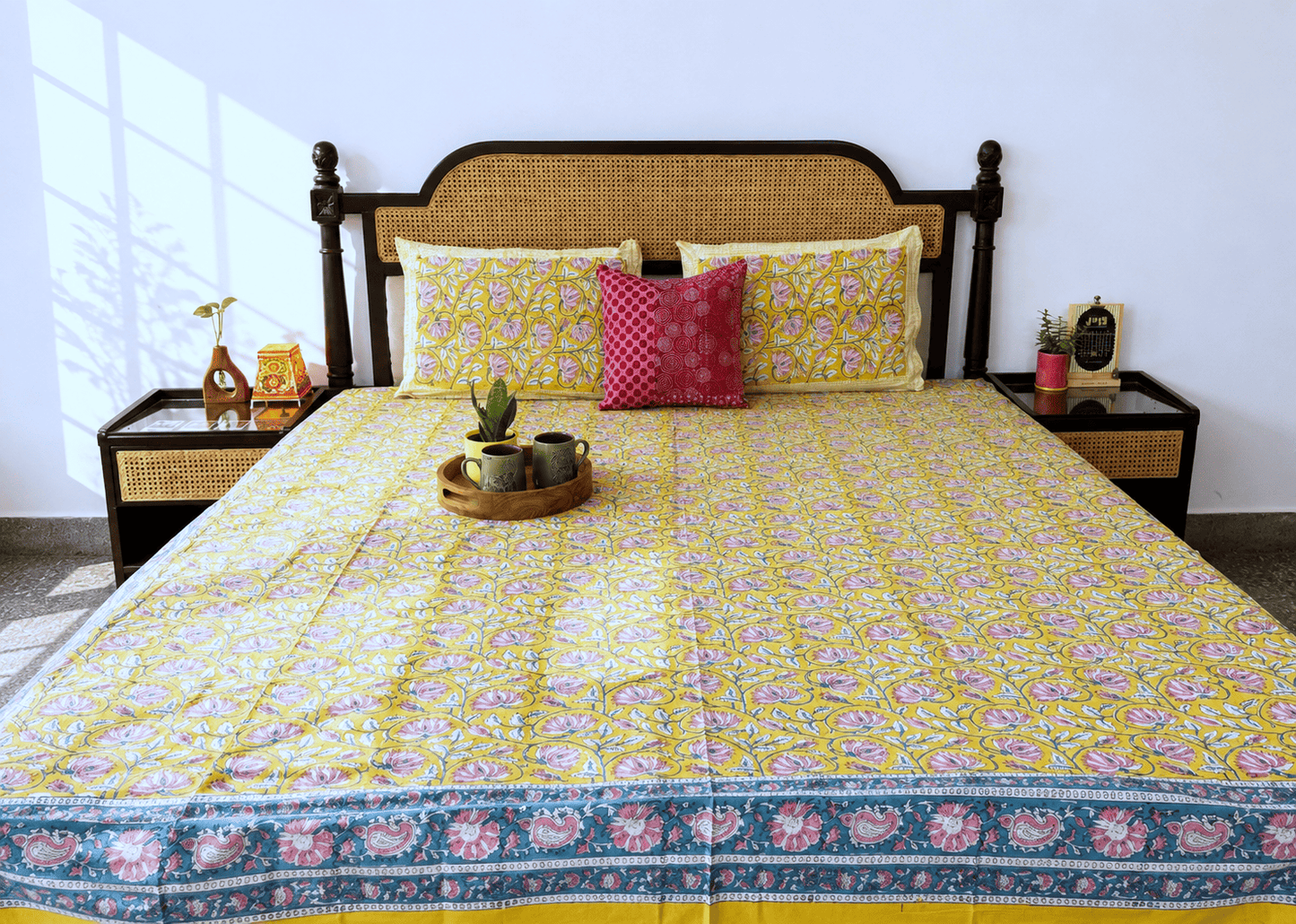 Begum- E -Gul - Handblock Bedsheet (90 x 108 inches)