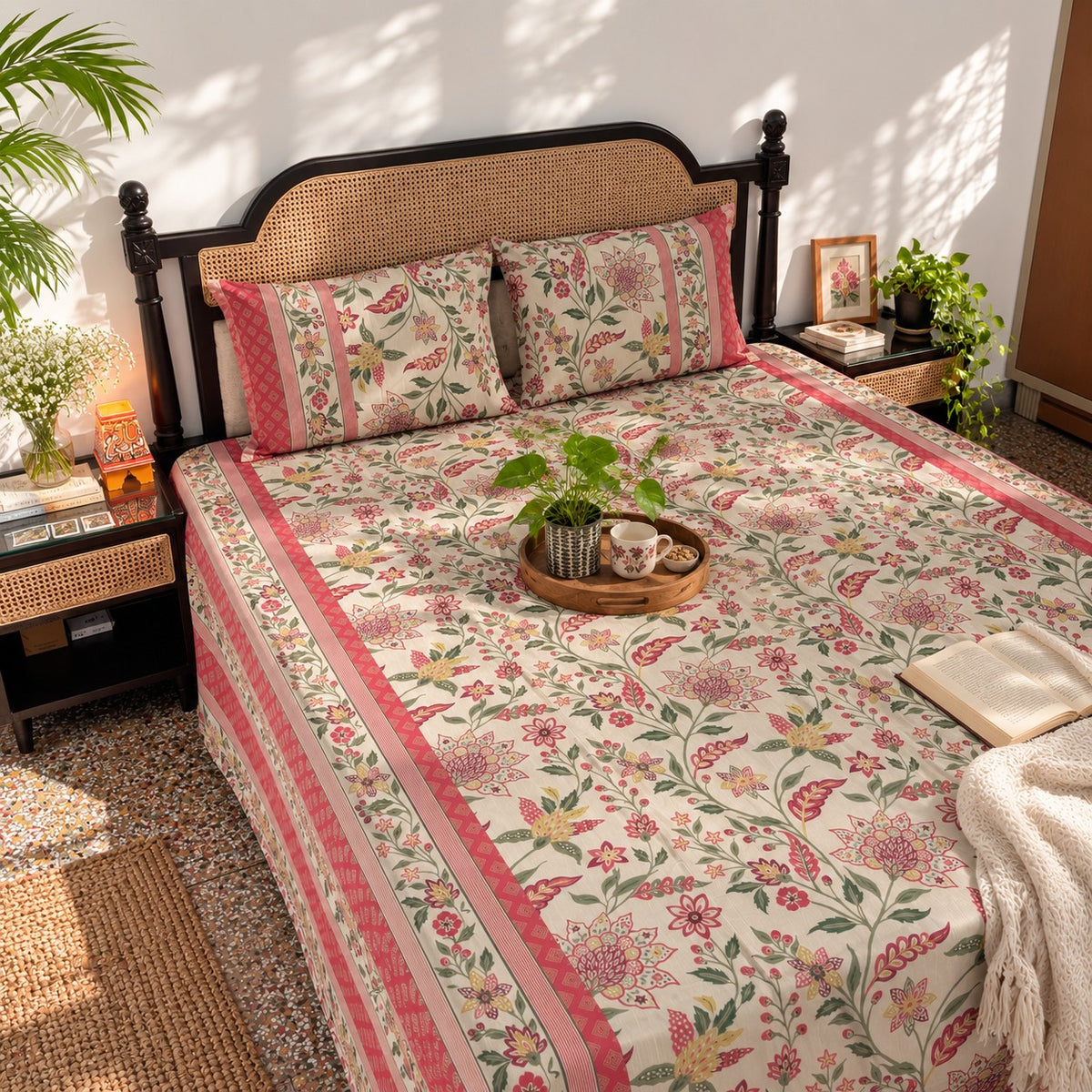 Festive Gold Edition - Red Bedsheet (108x108 Inches)