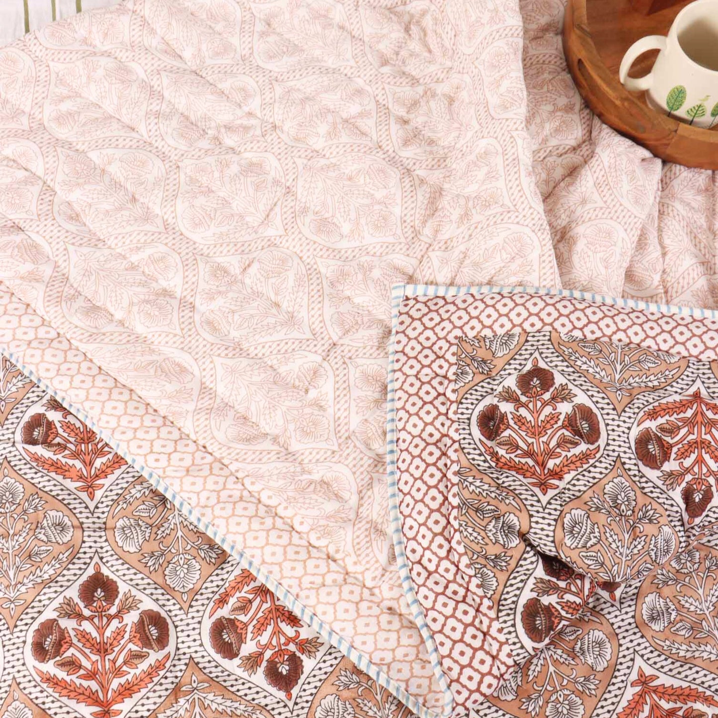 Khushi Brown - Single I Double Bed Razai I Comforter