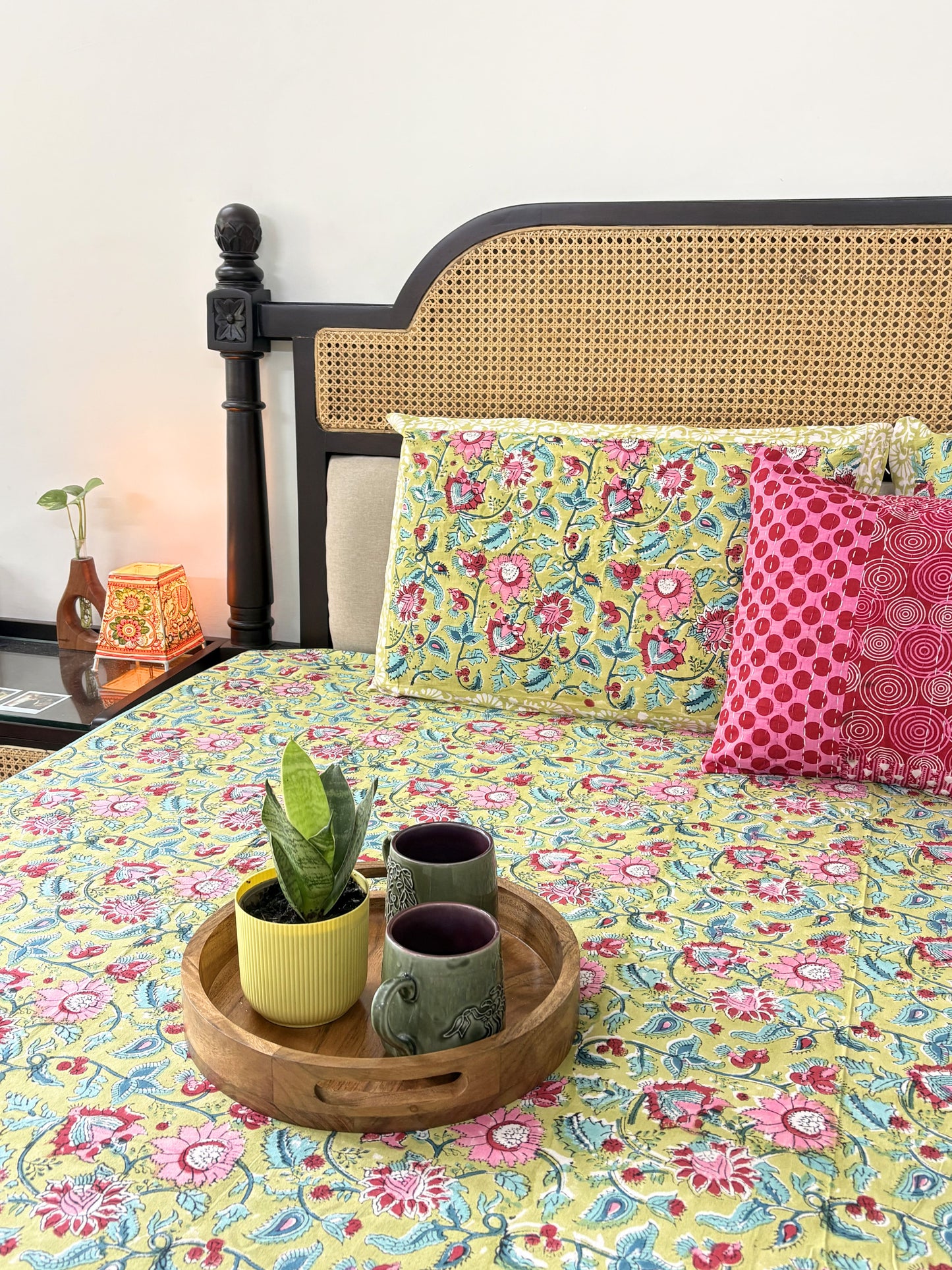Noor-E-Mehndi - Handblock Bedsheet (90 x 108 inches)