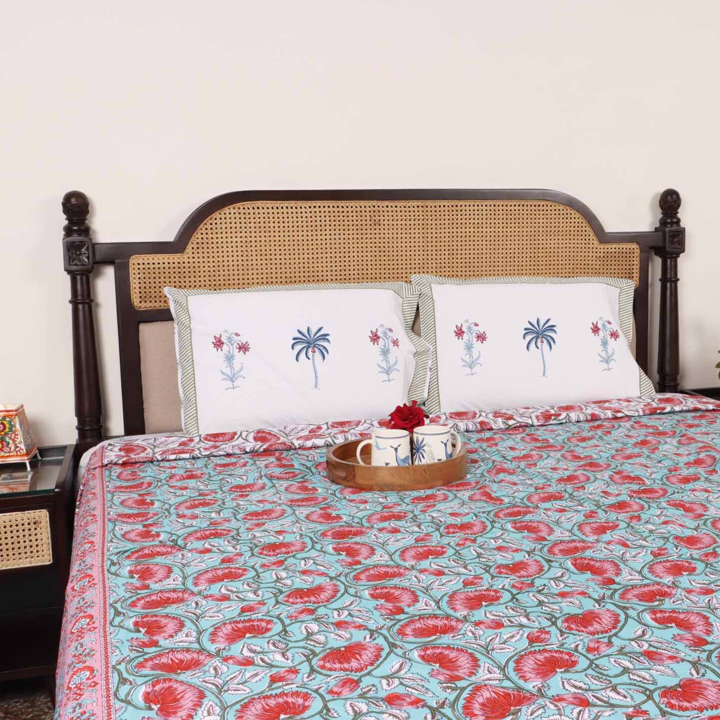 Double Bed Reversible Mul Dohar – Begum Green