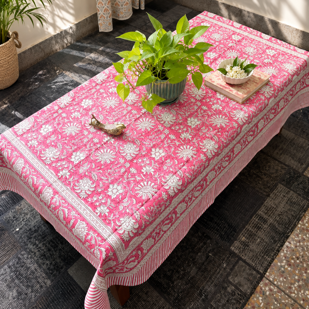 Gulabi - Hand Block Printed Center Table Cover