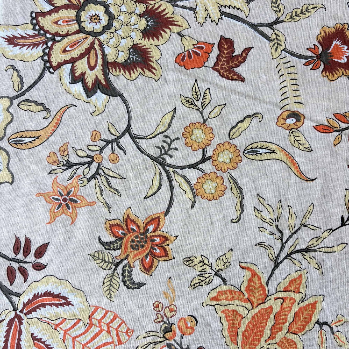 Anokhi Prints - Beige – Flat I Fitted Bedsheet (108x108 Inches)