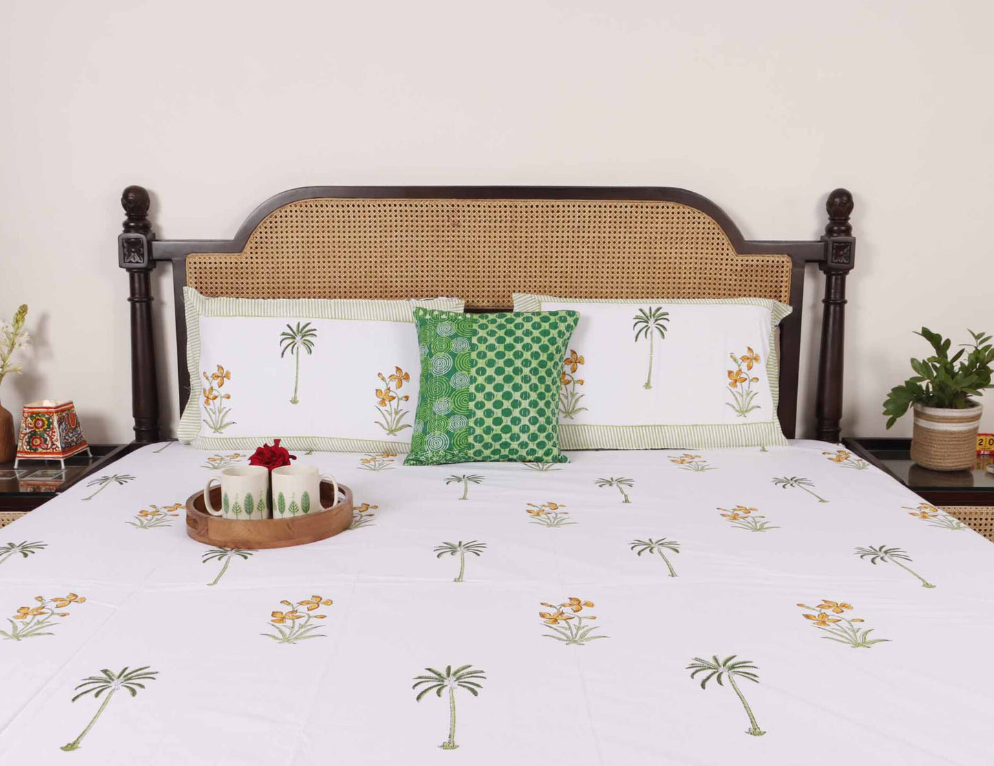 Miraya - Hand block Bedsheet (108x108 Inches)