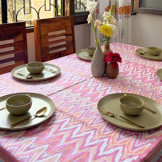 Niyati Pink - Six seater Dining Table Cover