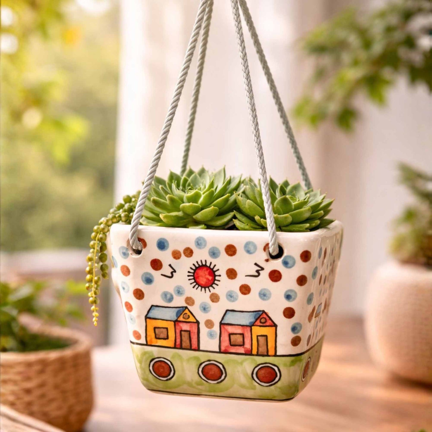 Hanging Planter - Houses