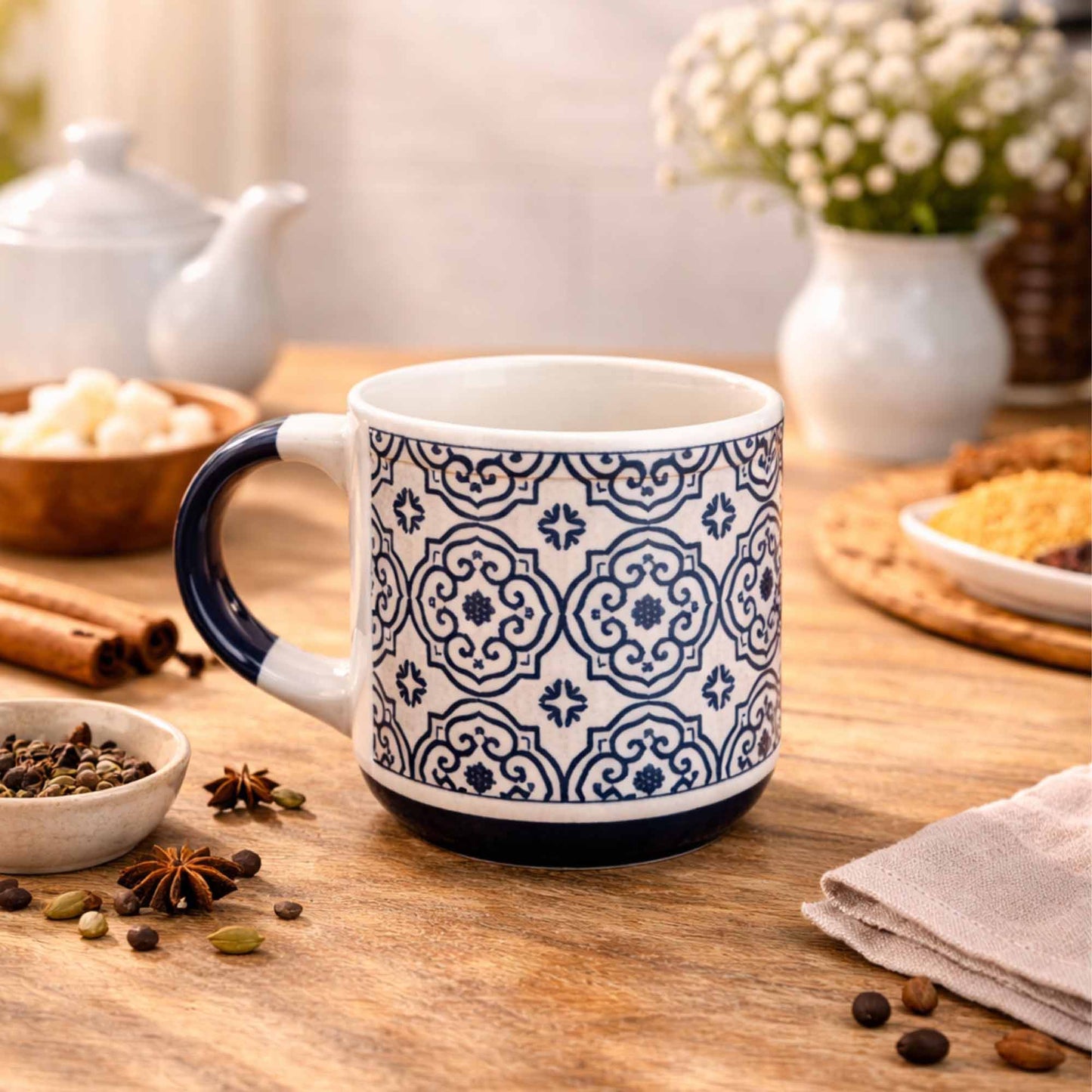 Shades Of Ocean Cup Set With Stand