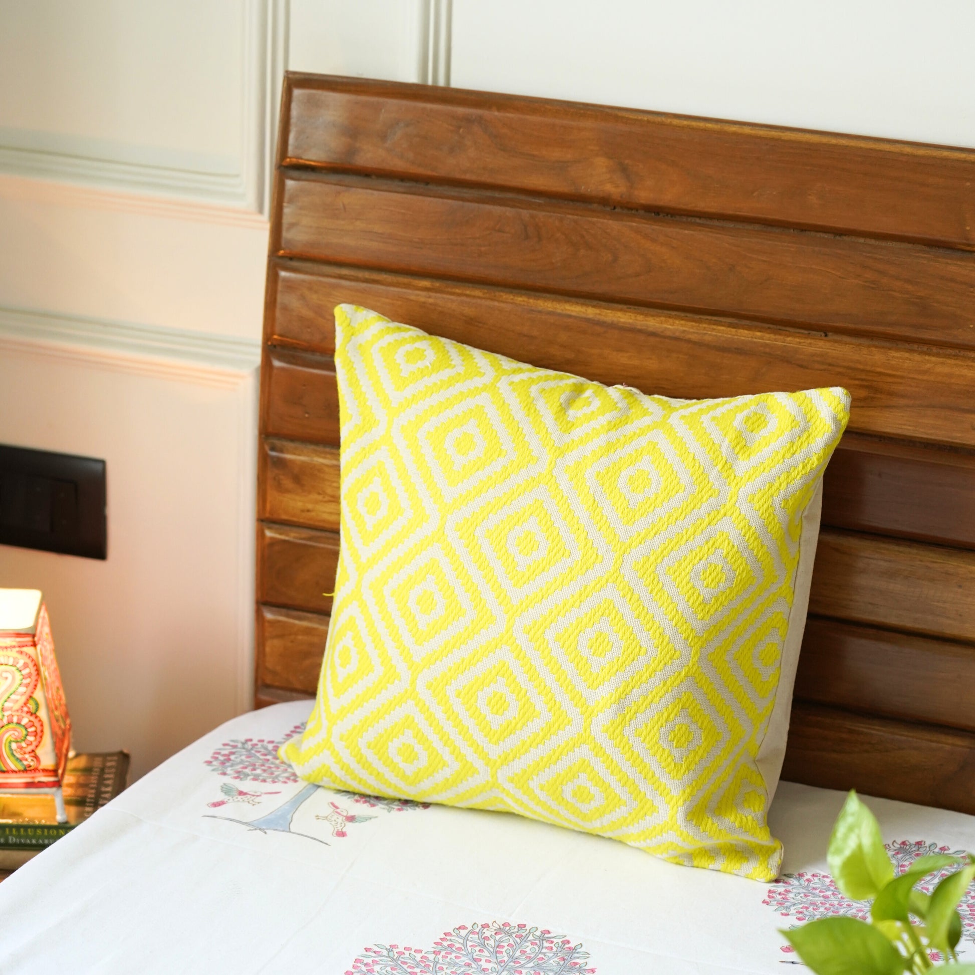 Mint Jacquard Cushion Cover - Main Image