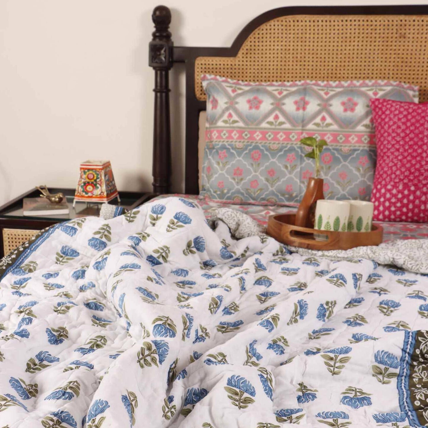 Neela Phool - Single Bed Razai I Comforter