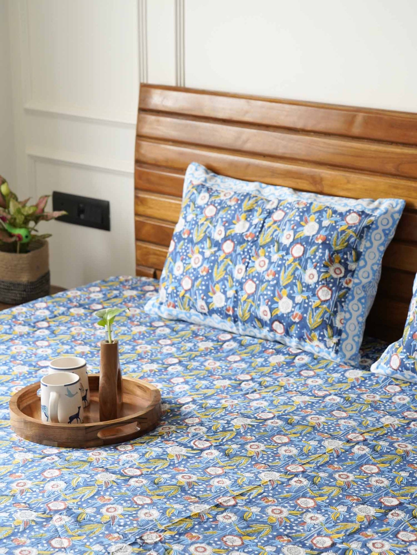 Starry Night - Handblock Bedsheet (100x108 Inches)