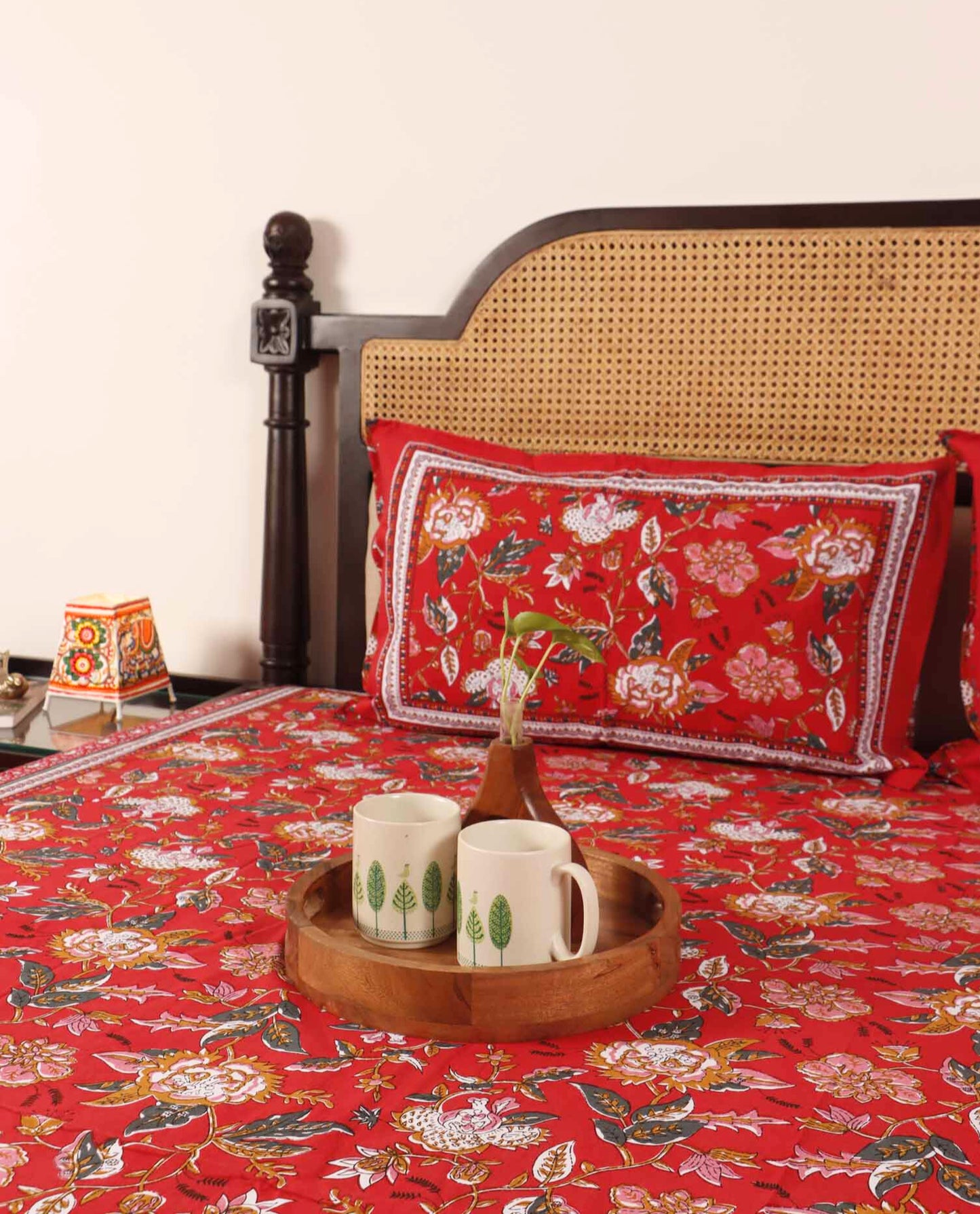 Laal Baagh - Flat I Fitted Bedsheet (90x108 Inches)