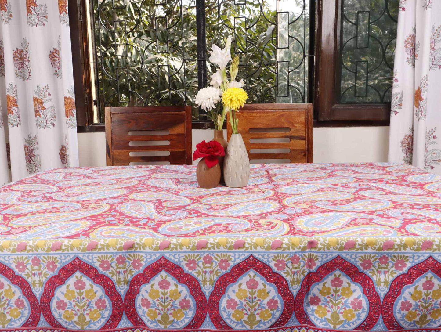 Gulabi - Six seater Dining Table Cover