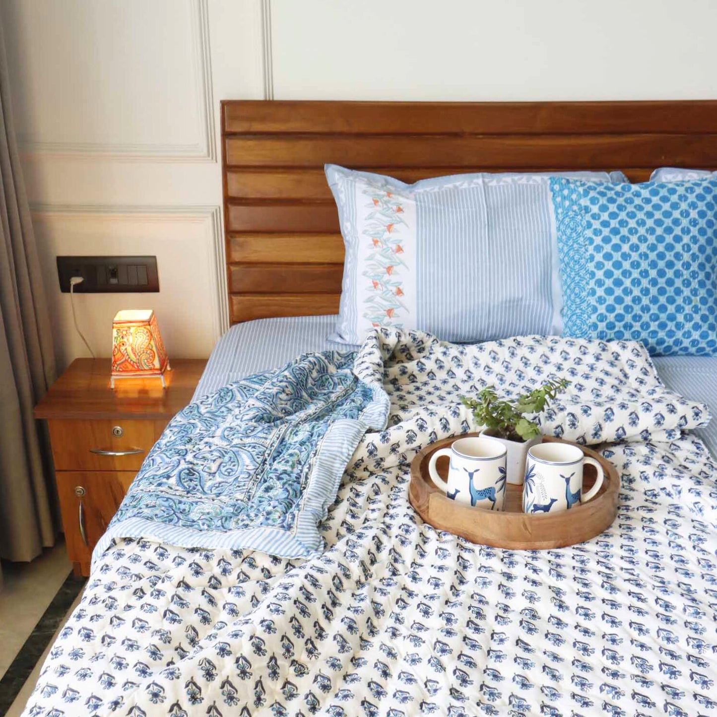 Blue Paisley - Single Bed/ Double Bed Razai/ Comforter