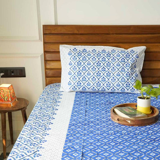 Basant – Blue - Single Bed Bedsheet (60x90 Inches)