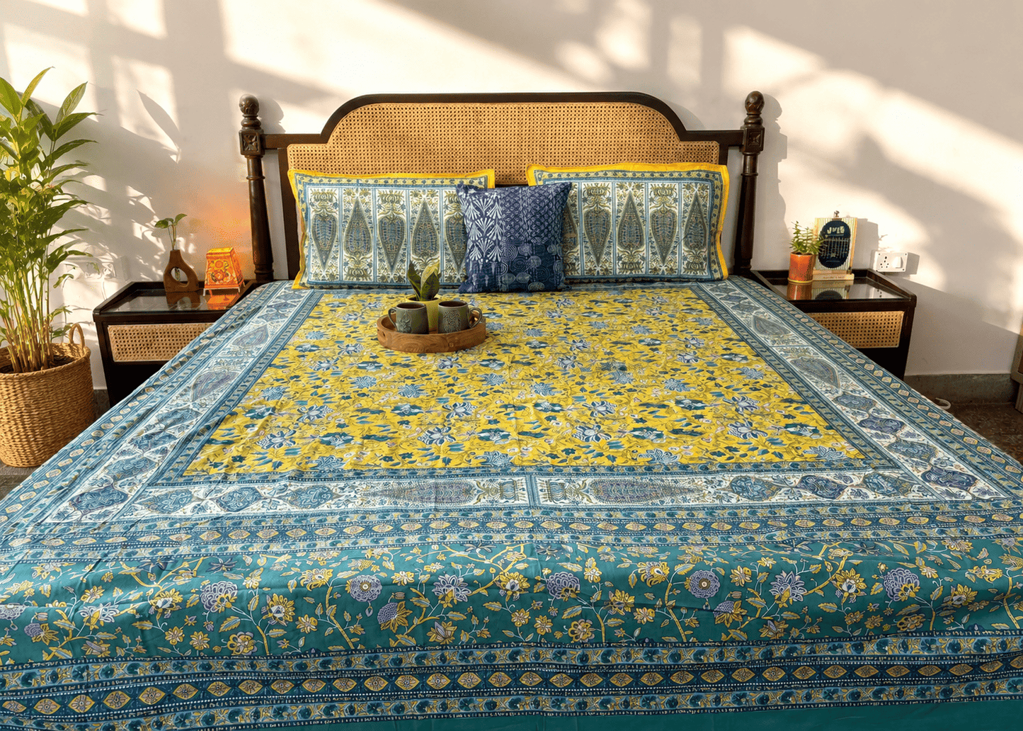 Kanak - Flat I Fitted Bedsheet (108x108 Inches)