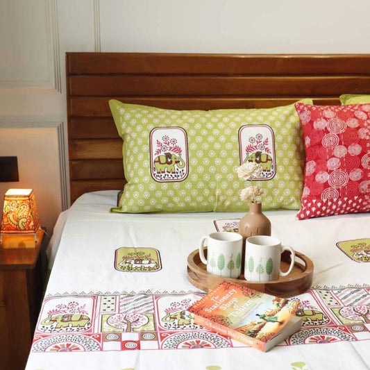 Poetry Flat I Fitted Bedsheet (108x108 Inches)