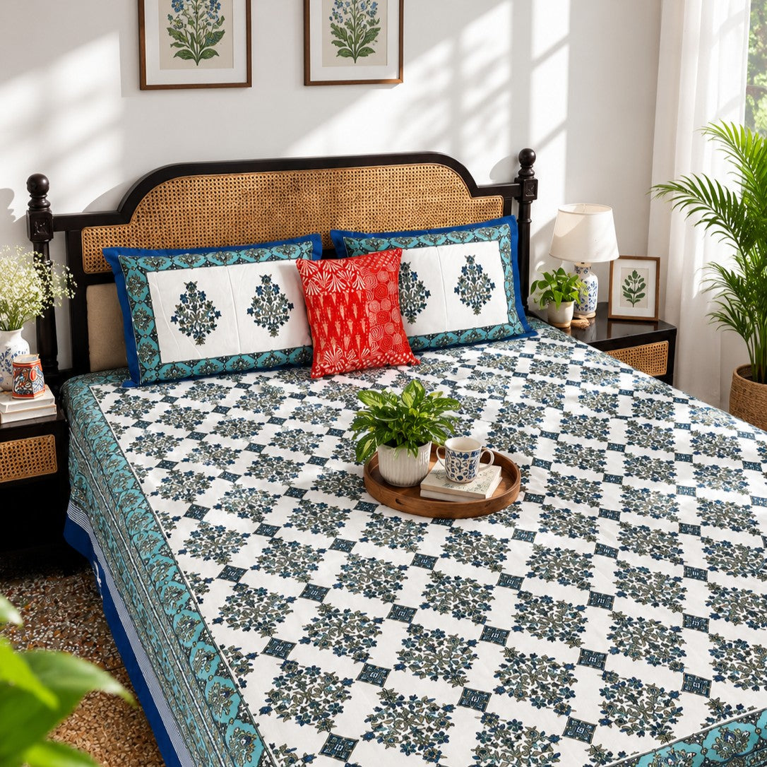 Muskan Blue - (120 x 120 Inches)