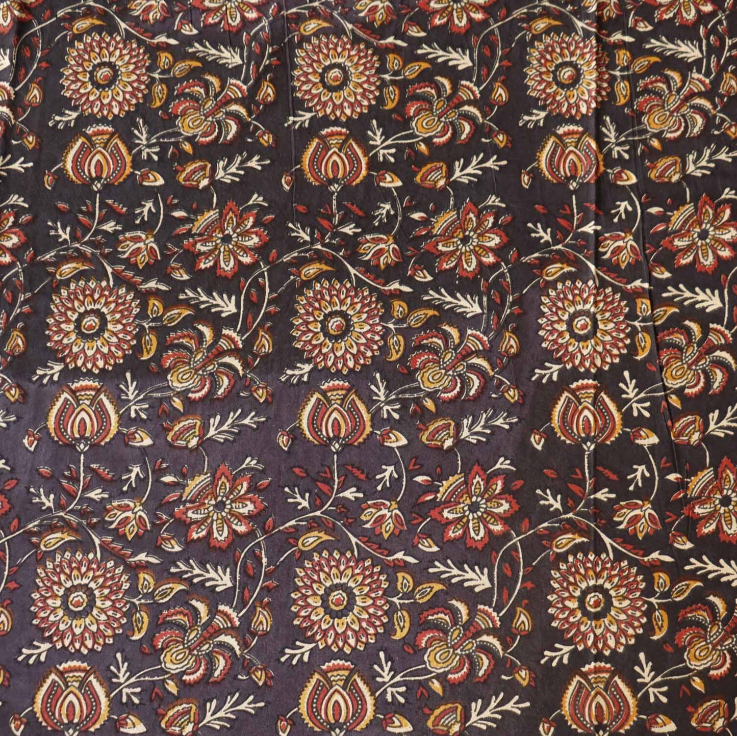 Kalamkari Black Big B - Flat I Fitted Bedsheet (108x108 Inches)