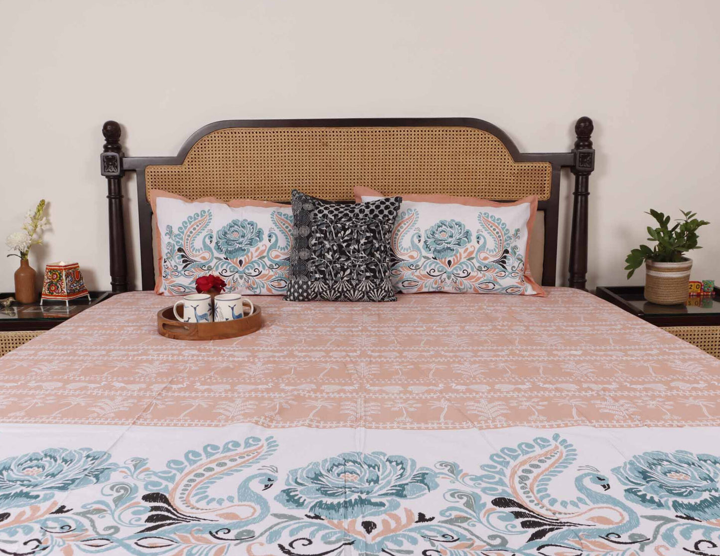 Kashvi - Flat I Fitted Bedsheet (108x108 Inches)