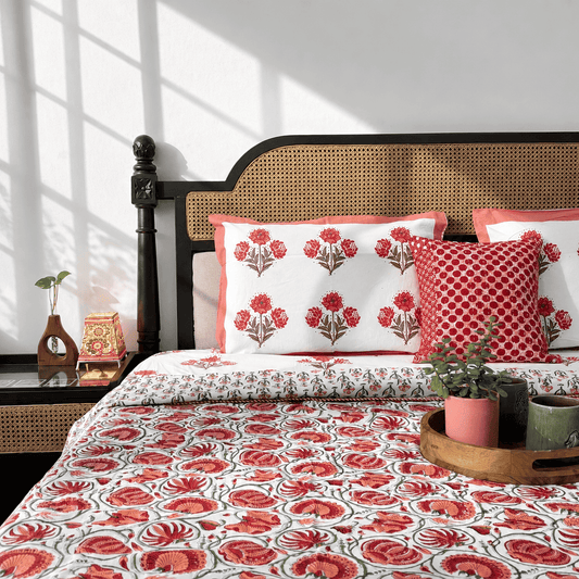 Double Bed Block Print Reversible Mul Dohar – Ilahi