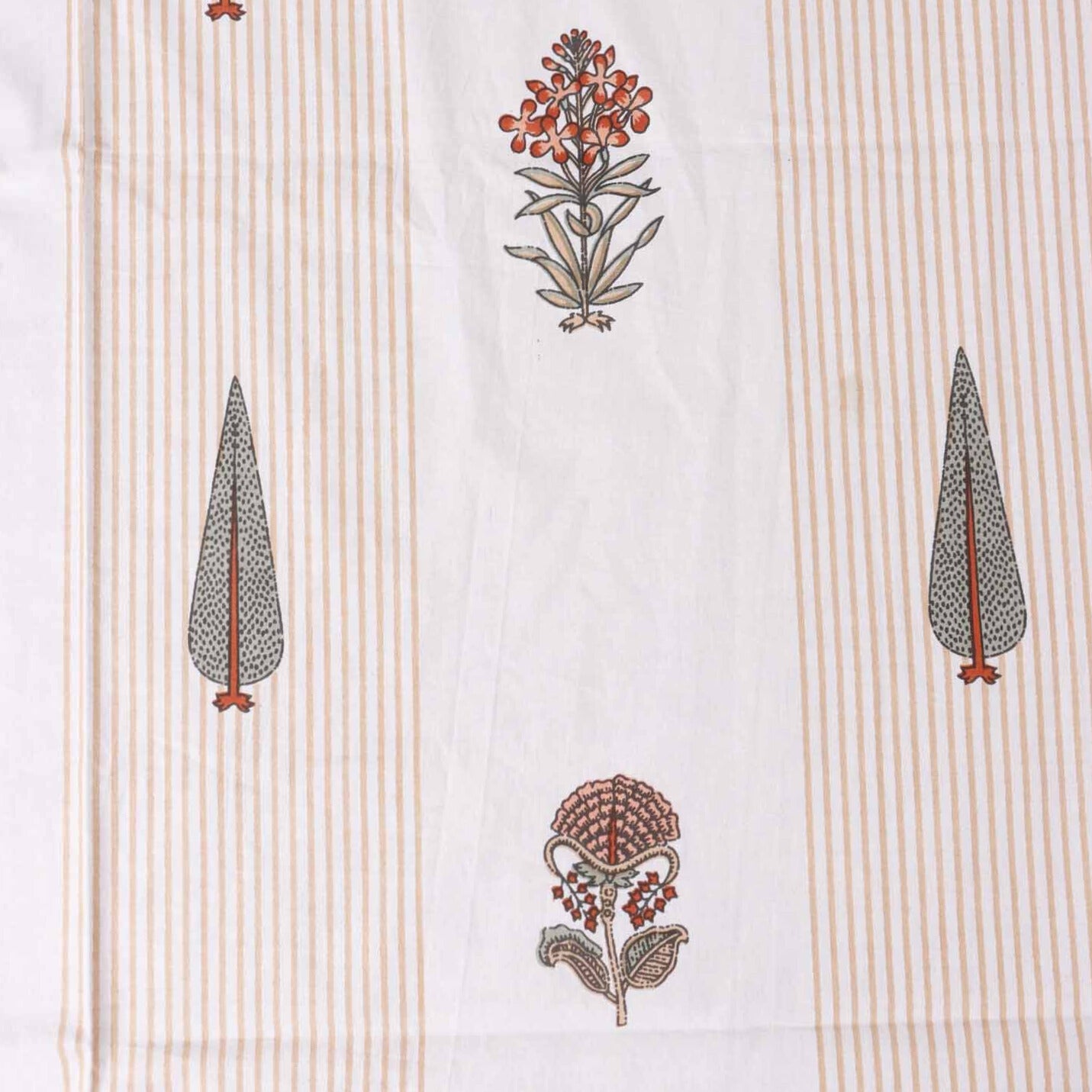 Mughal Lakeerein - Flat I Fitted Bedsheet (90x108 Inches)