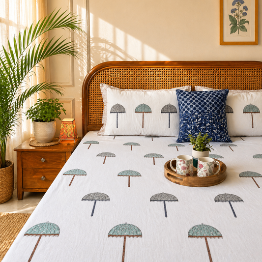 Buy hand block print cotton bedsheet Online