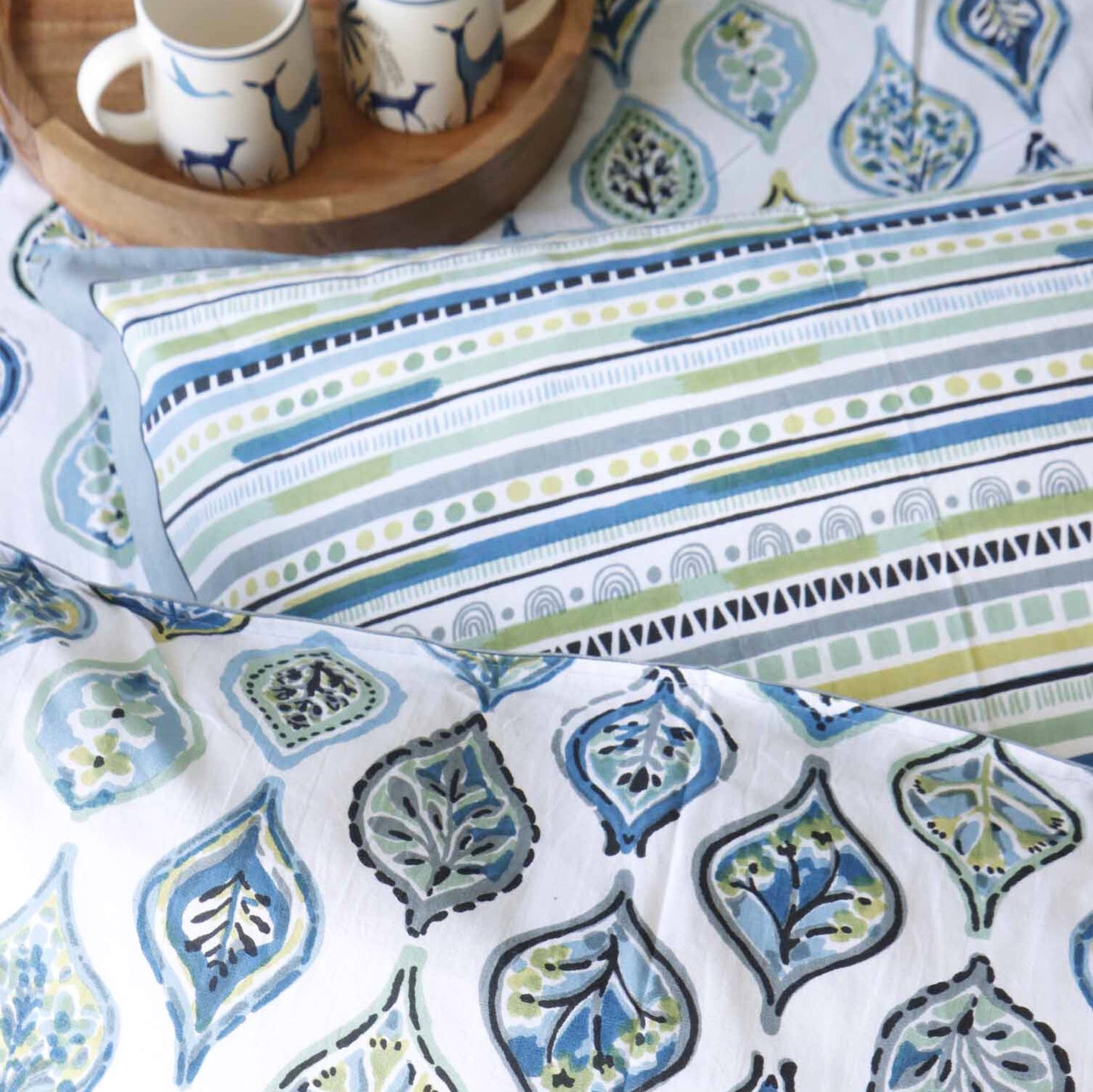 Candy Blue - Flat I Fitted Bedsheet (108x108 Inches)