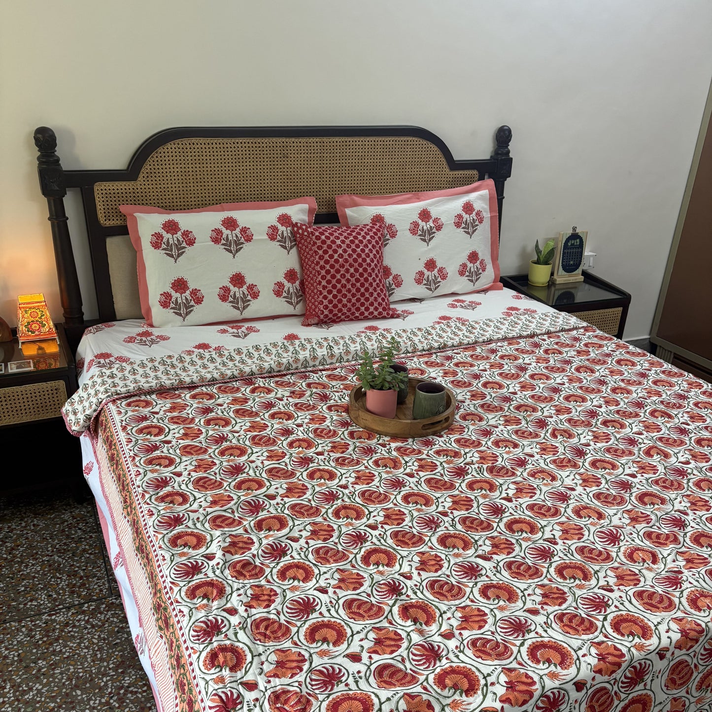 Double Bed Block Print Reversible Mul Dohar – Ilahi