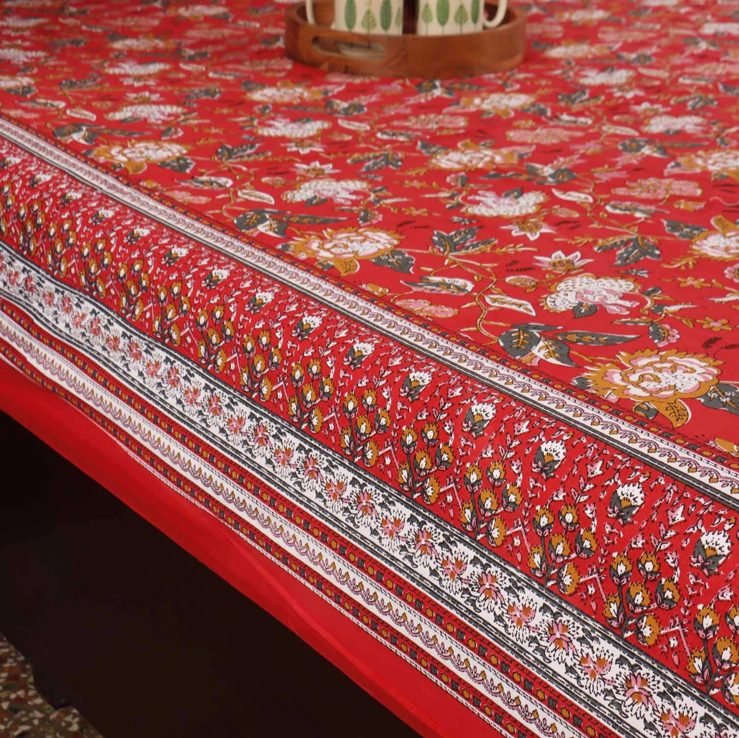 Laal Baagh - Flat I Fitted Bedsheet (90x108 Inches)