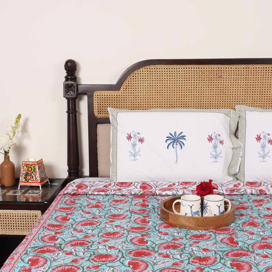 Double Bed Reversible Mul Dohar – Begum Green