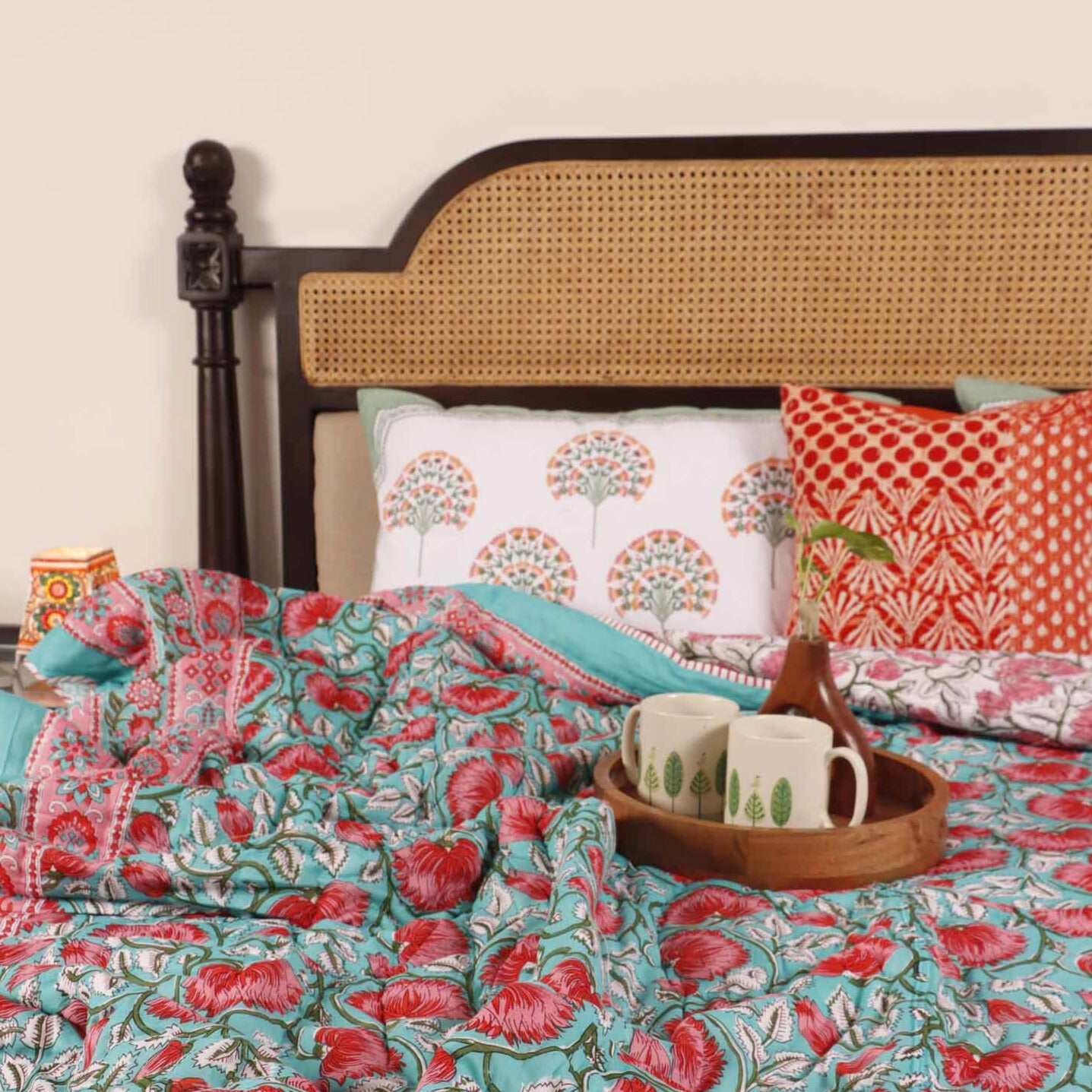 Begum Green - Single I Double Bed Razai