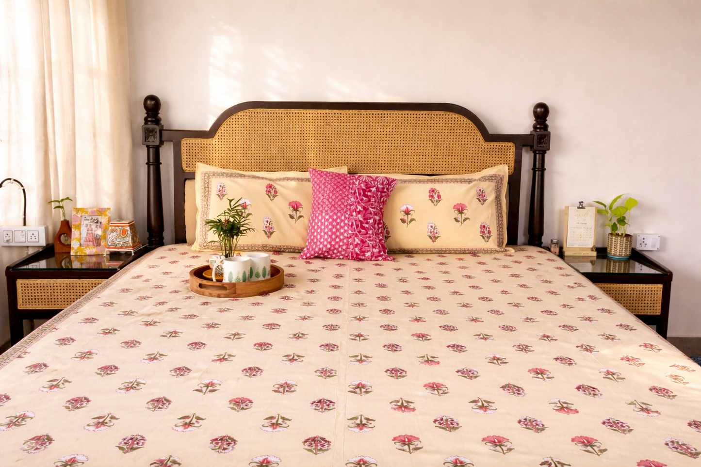 Anaya Beige  – Flat I Fitted Bedsheet (108x108 Inches)