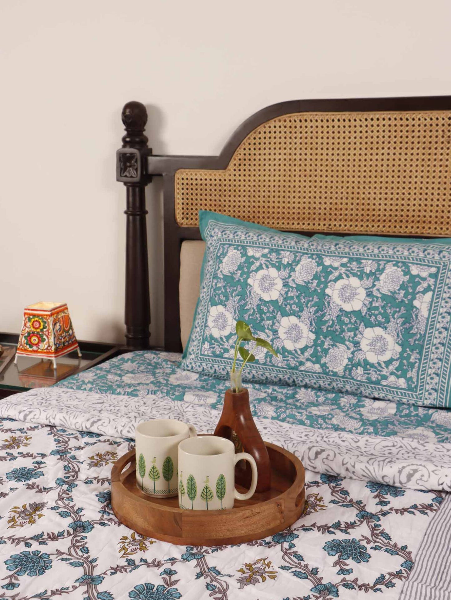 Khushamadeed Blue - Single Bed Quilt