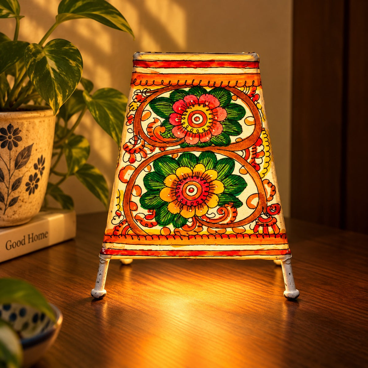 Leather Lamp - Mor