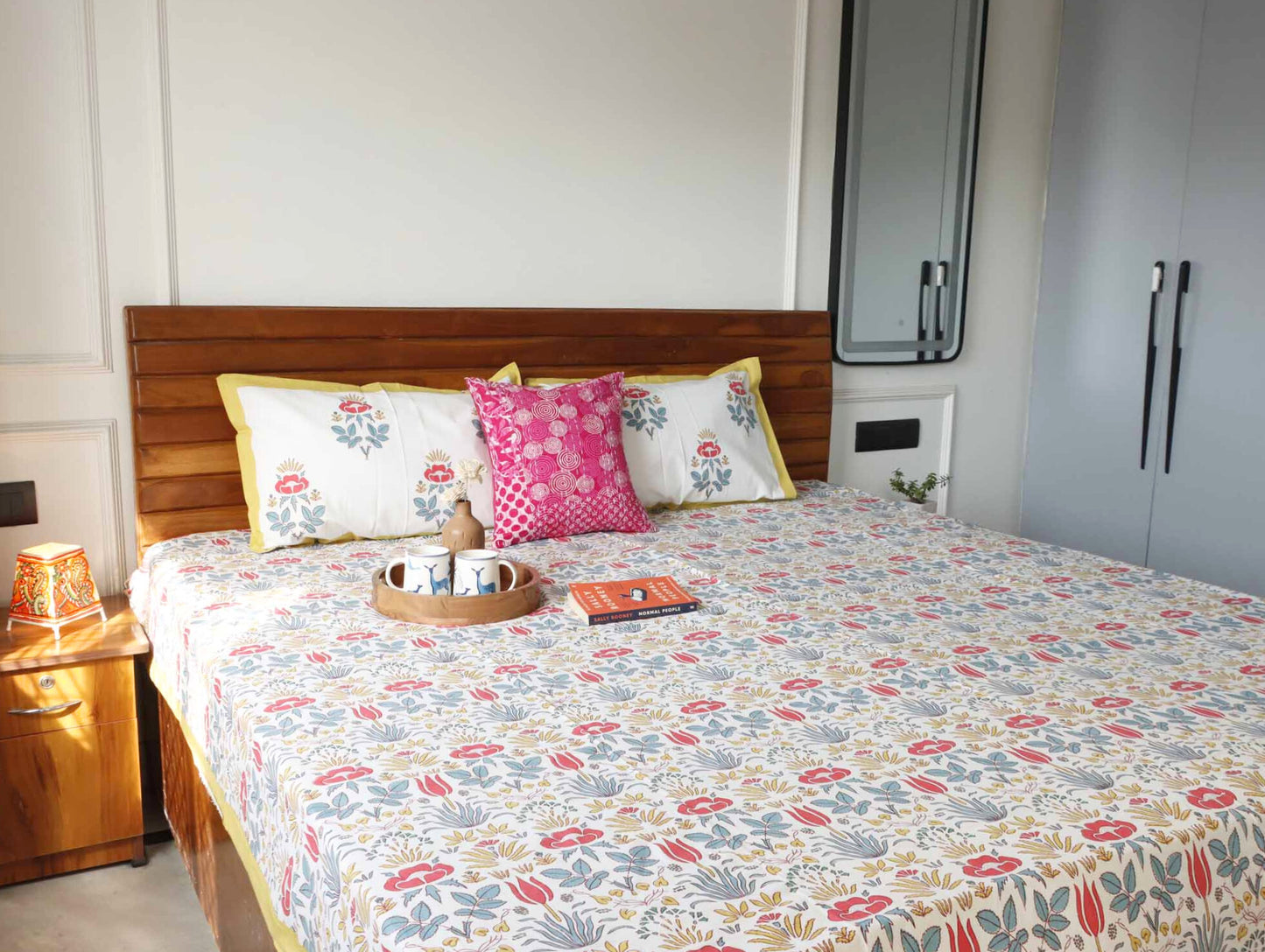 Lotus Yellow - Flat I Fitted Bedsheet (100x108 Inches)