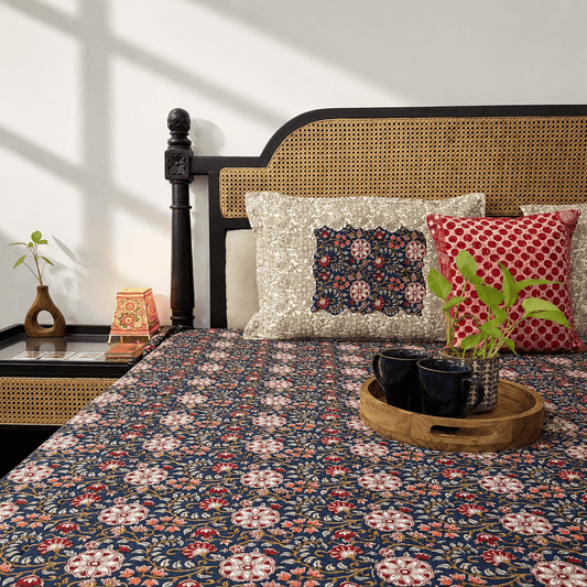 Chartlook Blue - Flat I Fitted Bedsheet (108x108 Inches)