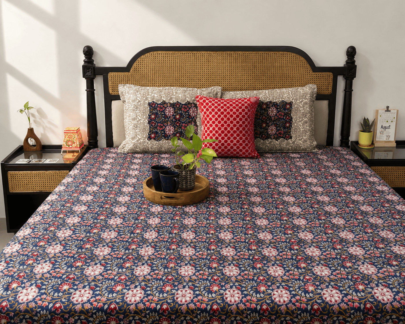 Chartlook Blue - Flat I Fitted Bedsheet (108x108 Inches)