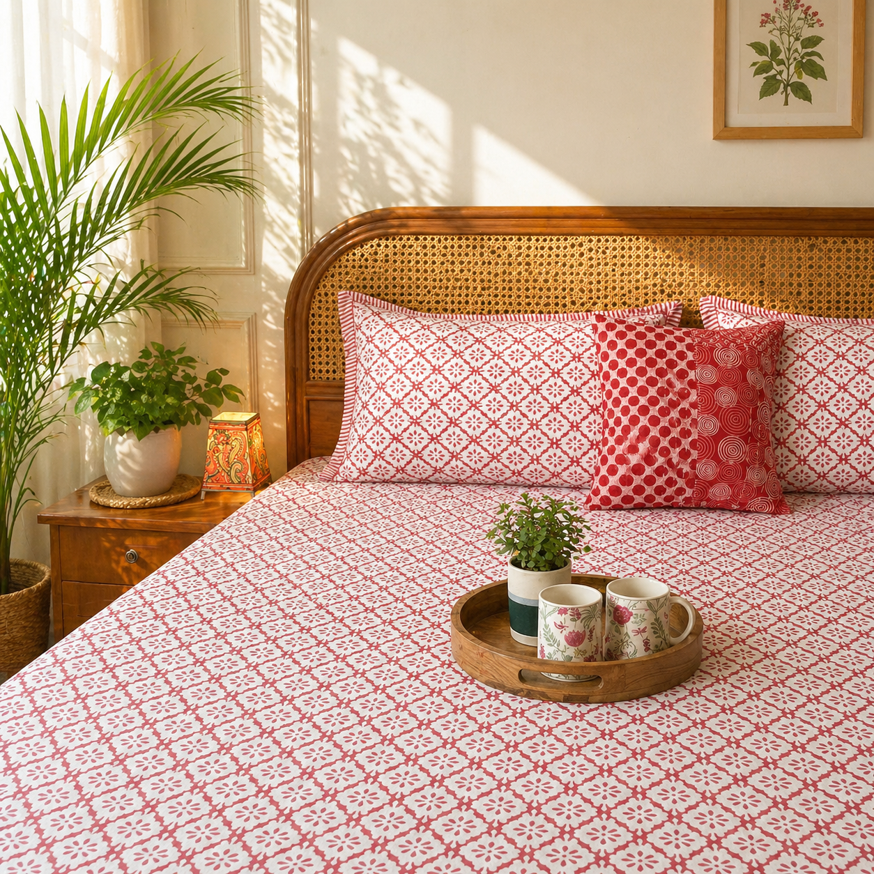 Everyday Classics - Red - Flat I Fitted Bedsheet (90x108 Inches)