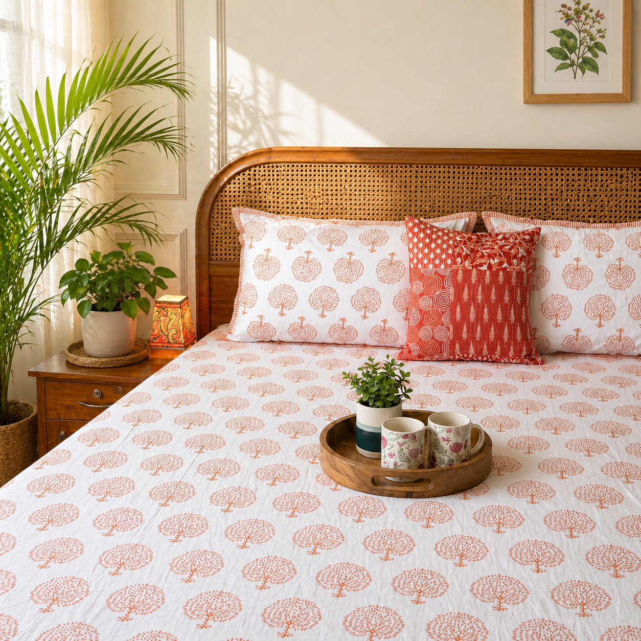 Everyday Classics - Orange - Flat I Fitted Bedsheet (90x108 Inches)