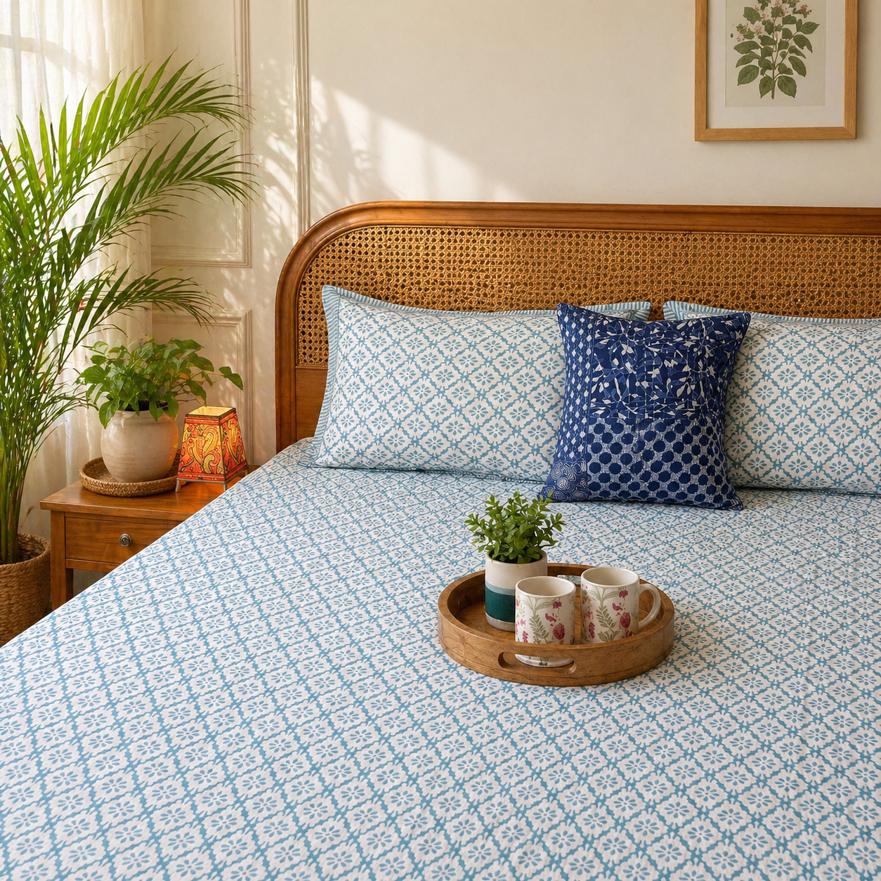 Everyday Classics - Blue - Flat I Fitted Bedsheet (90x108 Inches)