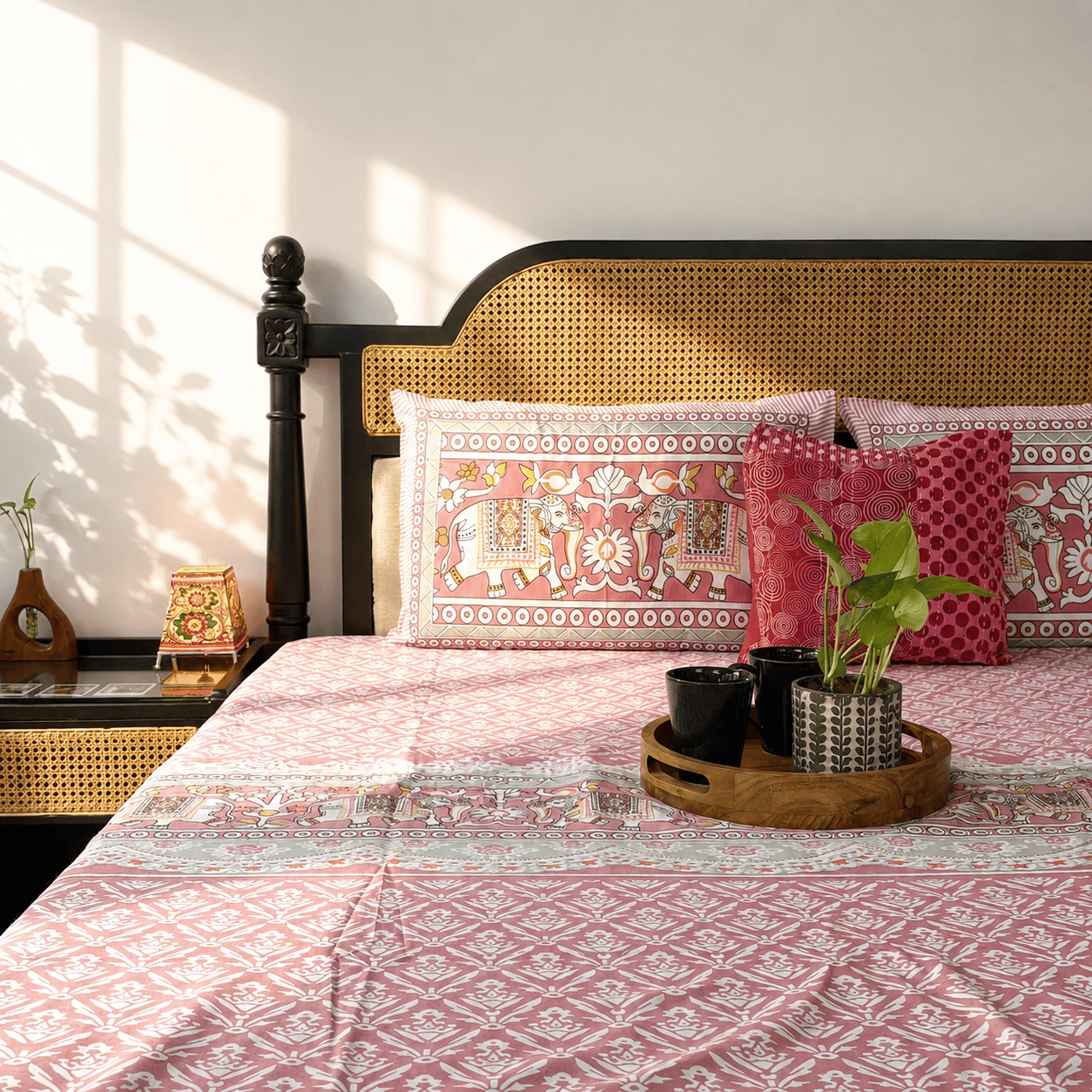 Matang Pink - Flat I Fitted Bedsheet (108x108 Inches)