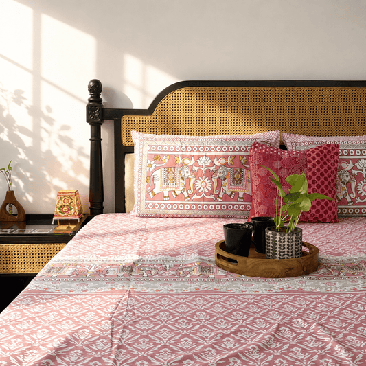 Matang Pink - Flat I Fitted Bedsheet (108x108 Inches)