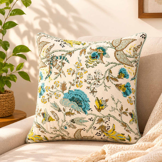 Neela Phool Anokhi Cushion cover