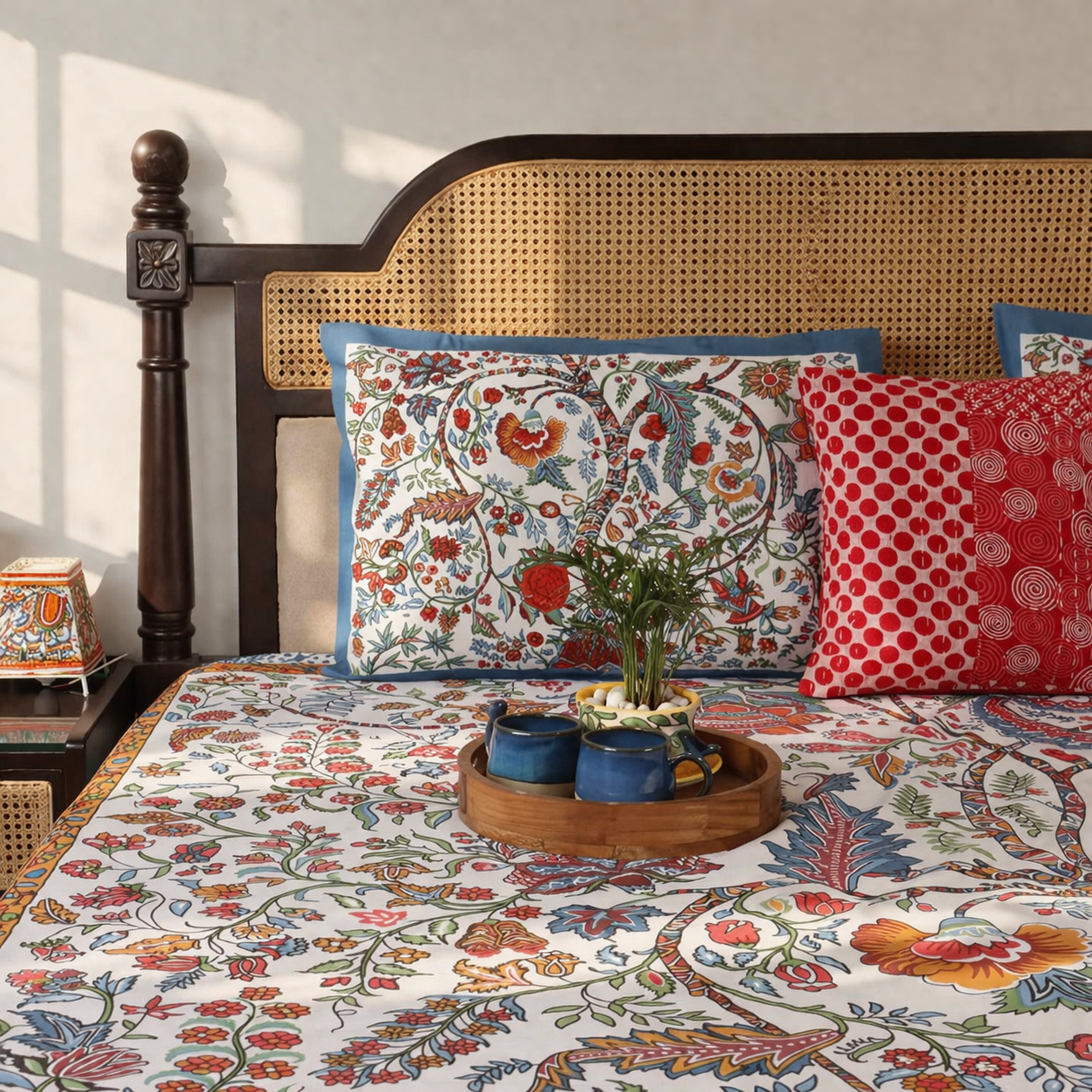 Ashok Vatika - Flat I Fitted Bedsheet (108x108 Inches)