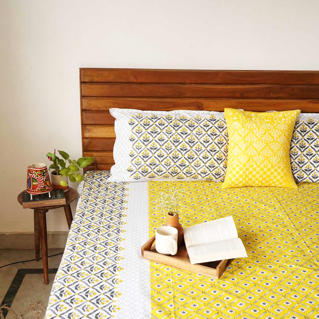 Basant – Yellow - Flat/Fitted Bedsheet (90x108 Inches)